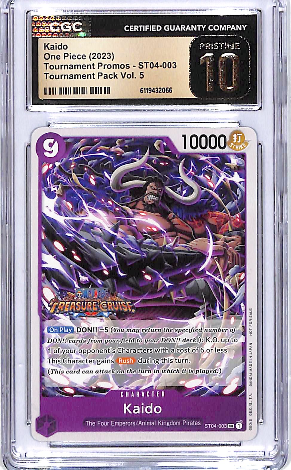 One Piece Tournament Promos Tournament Pack Vol 5 ST04 Kaido 003 CGC 10 Pristine