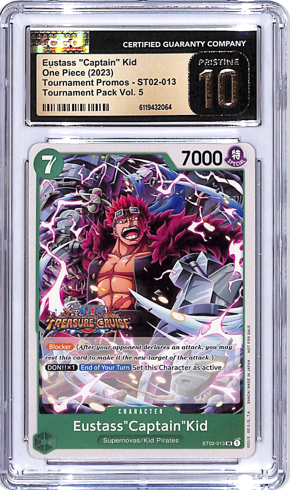 One Piece Tournament Promos Tournament Pack Vol 6 ST02 Eustass Captain Kid 013 CGC 10 Pristine