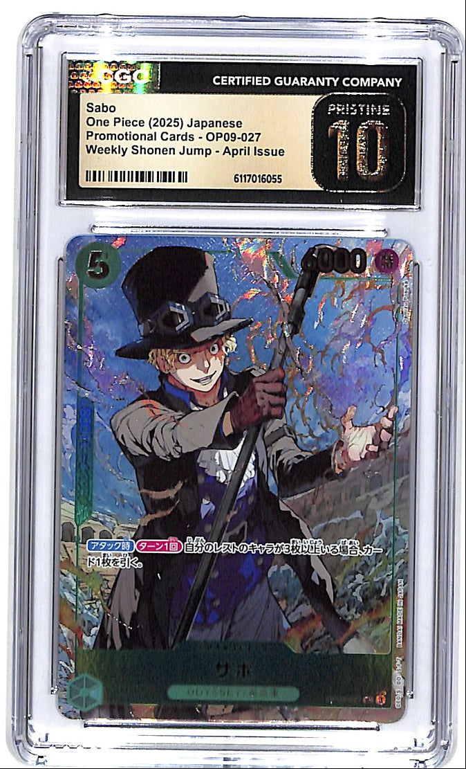 One Piece Japanese Promotional Cards Weekly Shohen Jump April Issue OP09 Sabo 027 CGC 10 Pristine