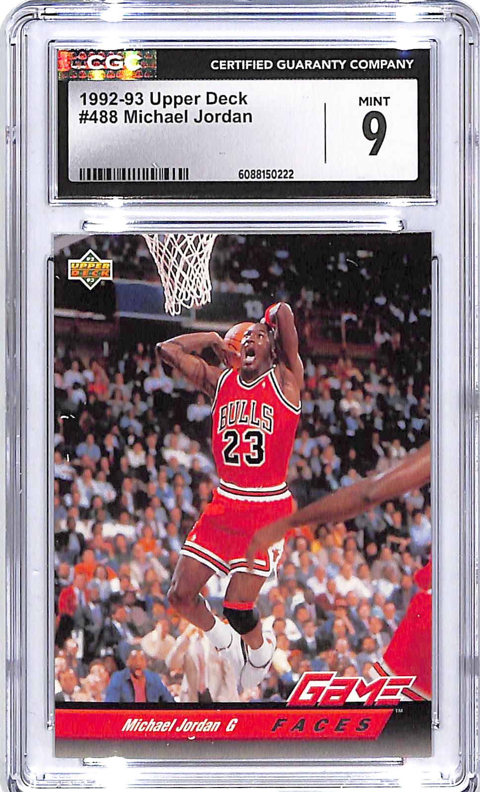 1992-93 Upper Deck Michael Jordan Game Faces #488 CGC 9 Bulls
