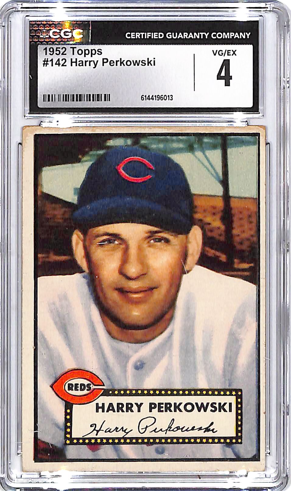 1952 Topps Harry Perkowski #142 CGC 4 Reds