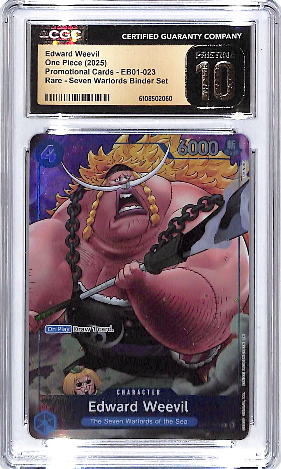 One Piece Promotional Cards Seven Warlords EB01 Edward Weevil 023 CGC 10 Pristine