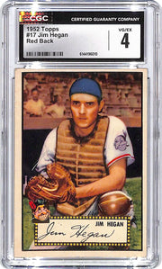 1952 Topps Jim Hegan Red Back #17 CGC 4 Indians