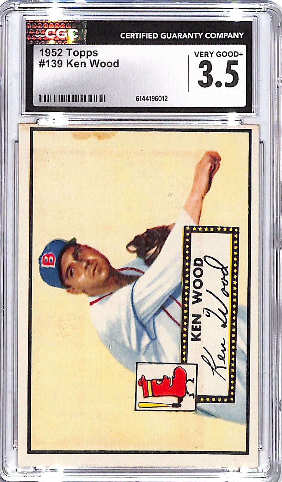 1952 Topps Ken Wood #139 CGC 3.5 Red Sox