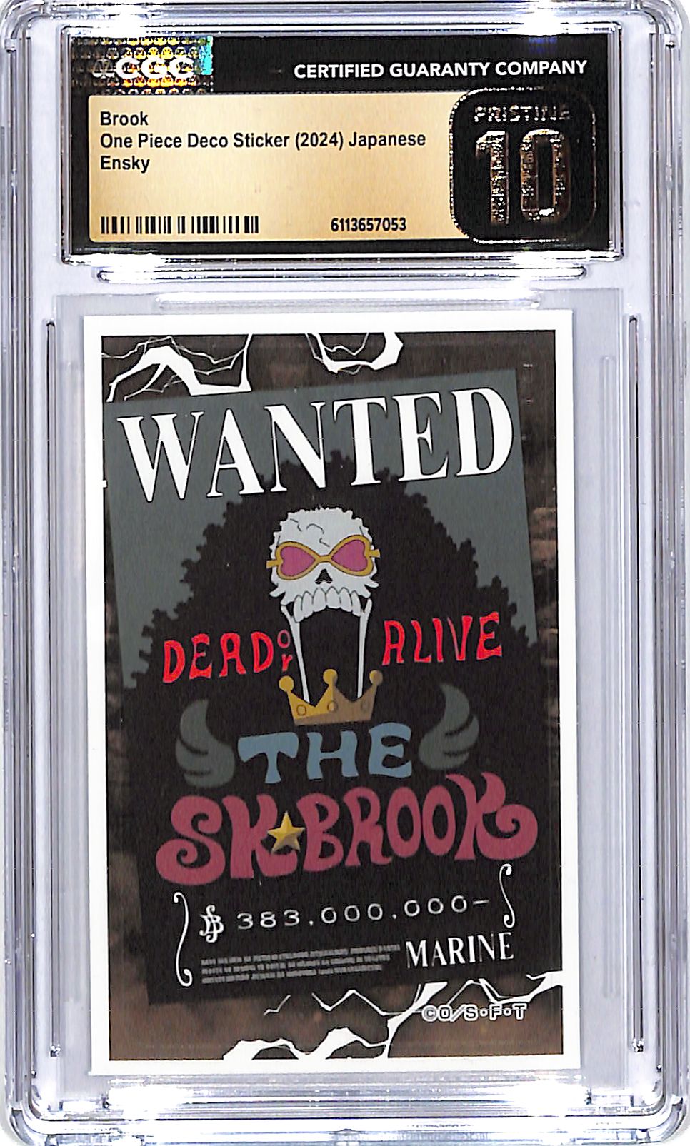 One Piece Deco Sticker Japanese Brook Ensky CGC 10 Pristine