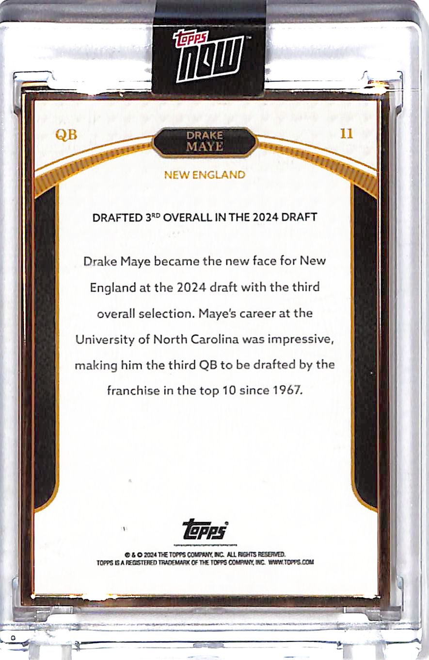 2024 Topps Now Campaign Drake Maye Cracked Ice Rookie RC /15 Patriots