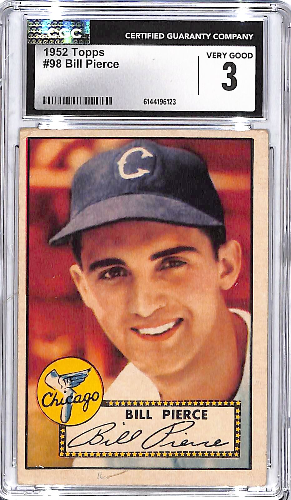 1952 Topps Bill Pierce #98 CGC 3 White Sox
