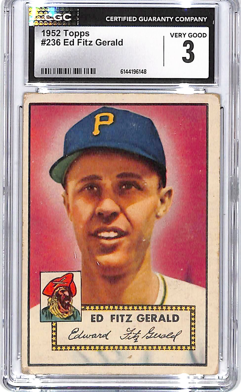 1952 Topps Ed Fitz Gerald #236 CGC 4 Pirates
