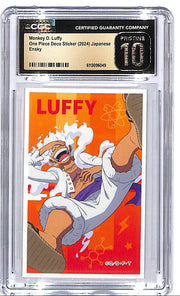 One Piece Deco Sticker Japanese Monkey D Luffy Ensky CGC 10 pristine