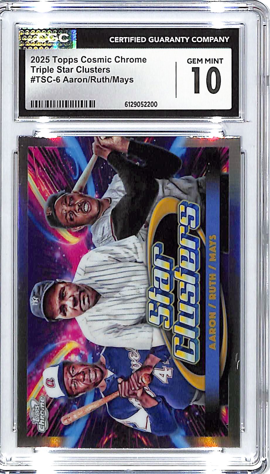 2025 Topps Chrome Cosmic Hank Aaron Babe Ruth Willie Mays Star Clusters CGC 10
