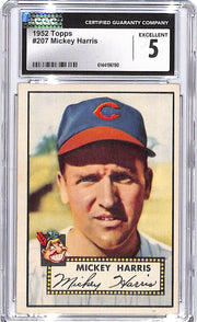1952 Topps Mickey Harris #207 CGC 5 Indians