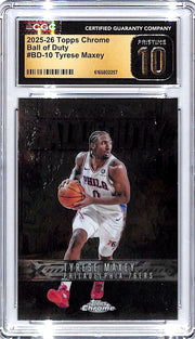 2025-26 Topps Chrome Tyrese Maxey Ball of Duty CGC 10 Pristine 76ers