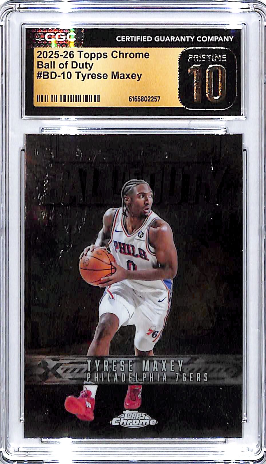2025-26 Topps Chrome Tyrese Maxey Ball of Duty CGC 10 Pristine 76ers