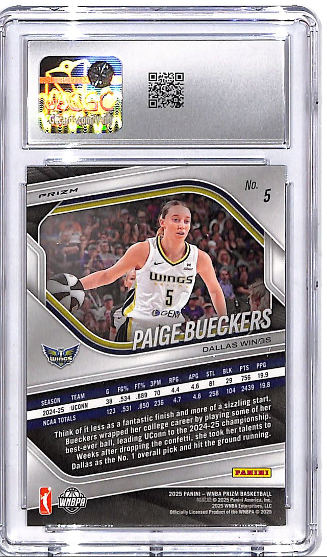 2025 Prizm WNBA Paige Bueckers Rookie RC WNBA Logo CGC 10 Wings