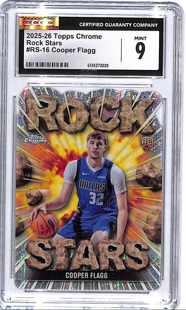 2025-26 Topps Chrome Cooper Flagg Rock Stars Rookie RC CGC 9 Mavericks