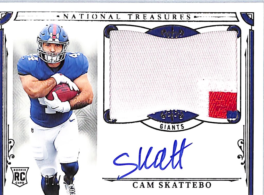 2025 National Treasures Cam Skattebo Auto Autograph Rookie RC Patch Jersey /99 Giants