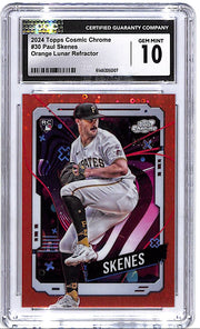2024 Topps Chrome Cosmic Paul Skenes Rookie RC Orange Lunar Refractor /10 CGC 10 Pirates