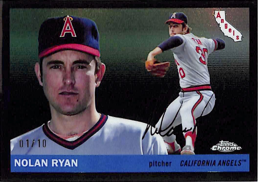2025 Topps Chrome Platinum Anniversary Nolan Ryan Black Refractor /10 Angels
