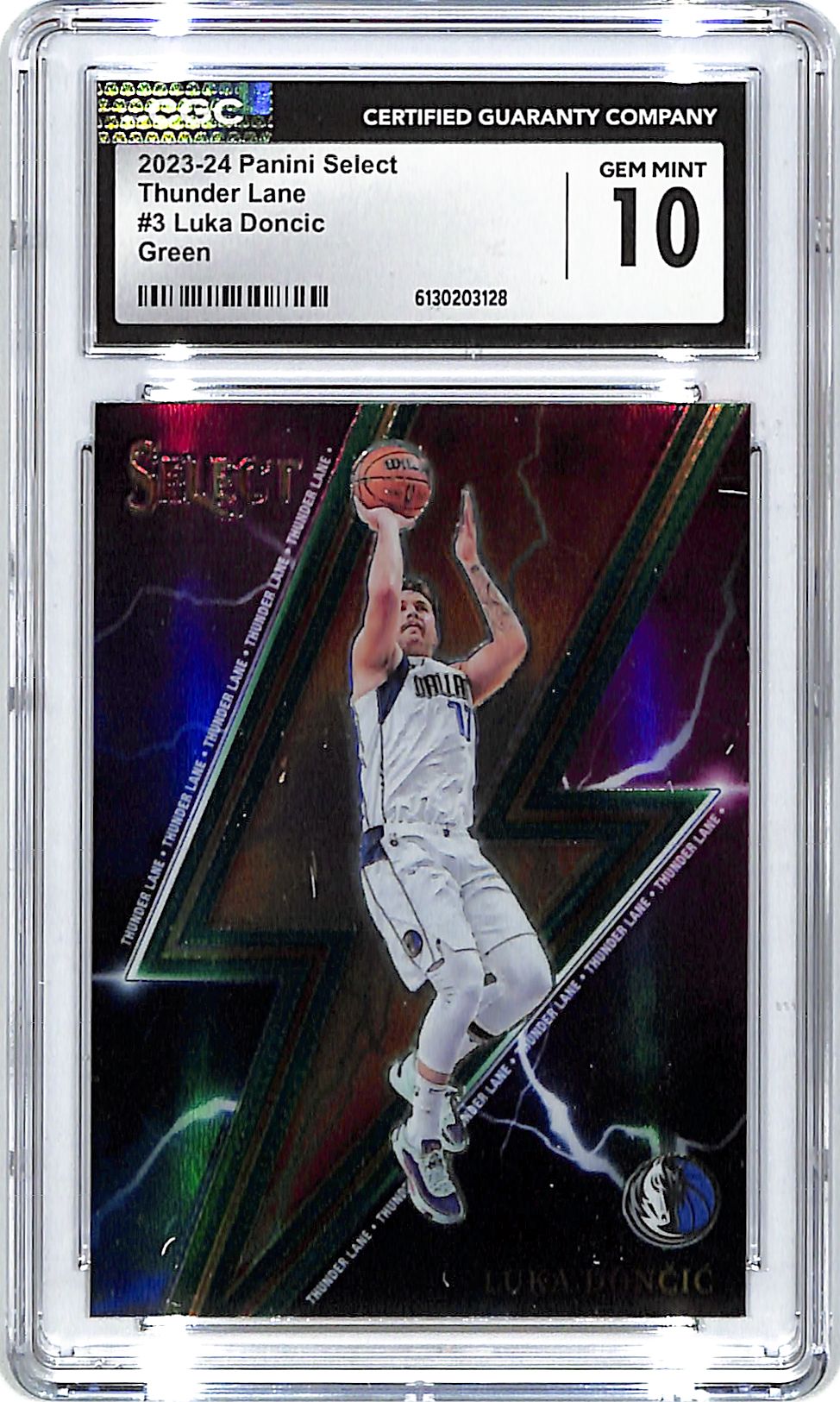2023-24 Select Luka Doncic Thunder Lane Green #3 CGC 10 Mavericks