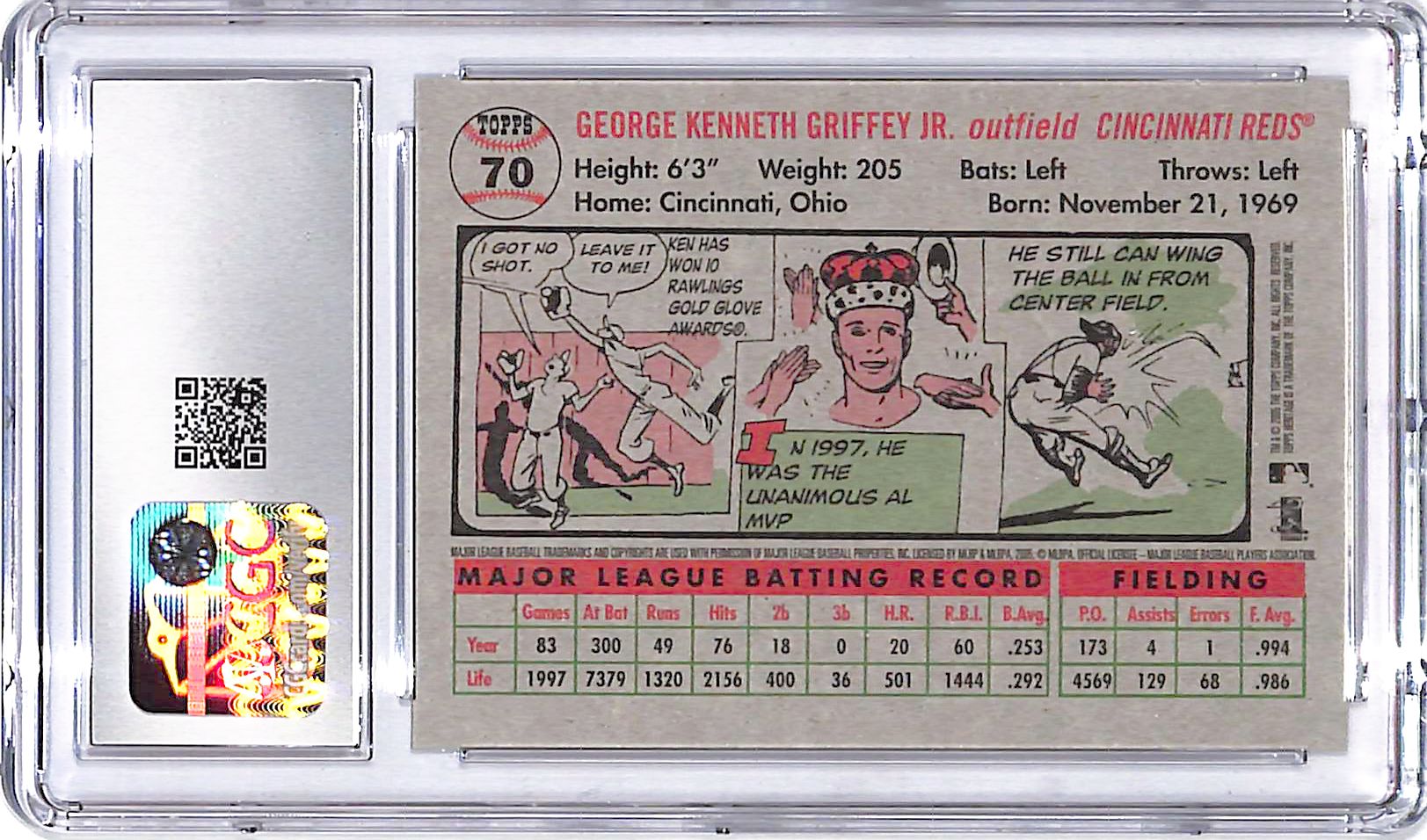 2005 Topps Heritage Ken Griffey Jr #70 CGC 9.5 Reds