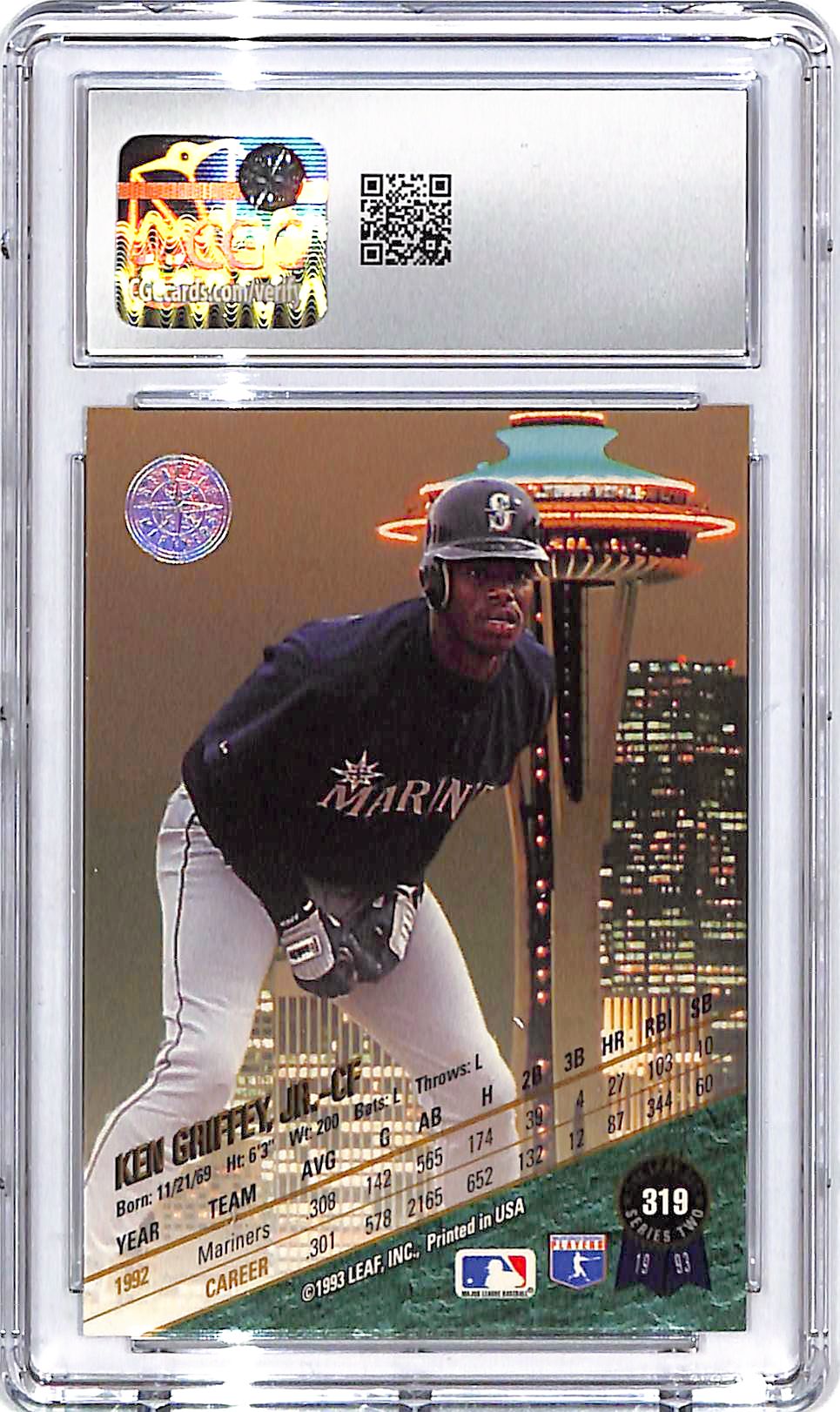 1993 Leaf Ken Griffey Jr #319 CGC 9.5 Mariners
