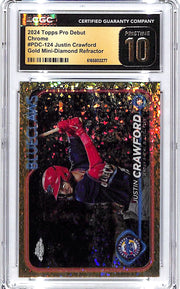 2024 Topps Pro Debut Chrome Justin Crawford Gold Mini Diamond Refractor /50 CGC 10 Pristine