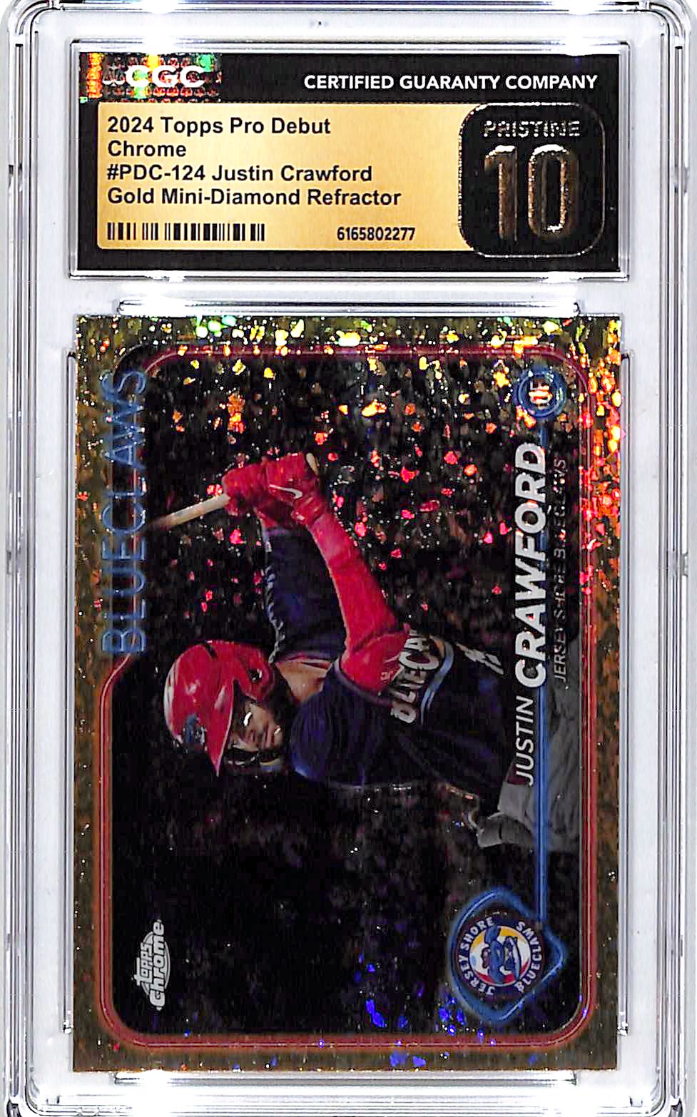 2024 Topps Pro Debut Chrome Justin Crawford Gold Mini Diamond Refractor /50 CGC 10 Pristine
