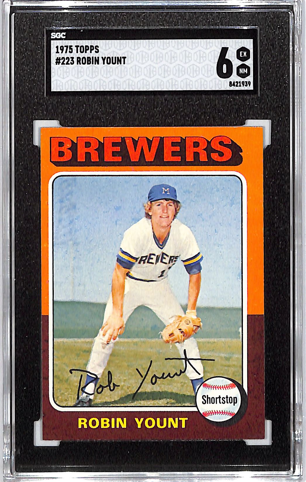 1975 Topps Robin Yount Rookie RC #223 SGC 6 Brewers