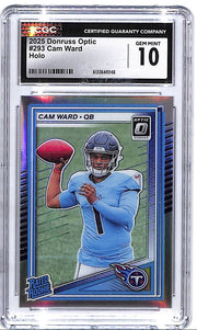 2025 Donruss Optic Cam Ward Rated Rookie RC Holo #293 CGC 10 Titans
