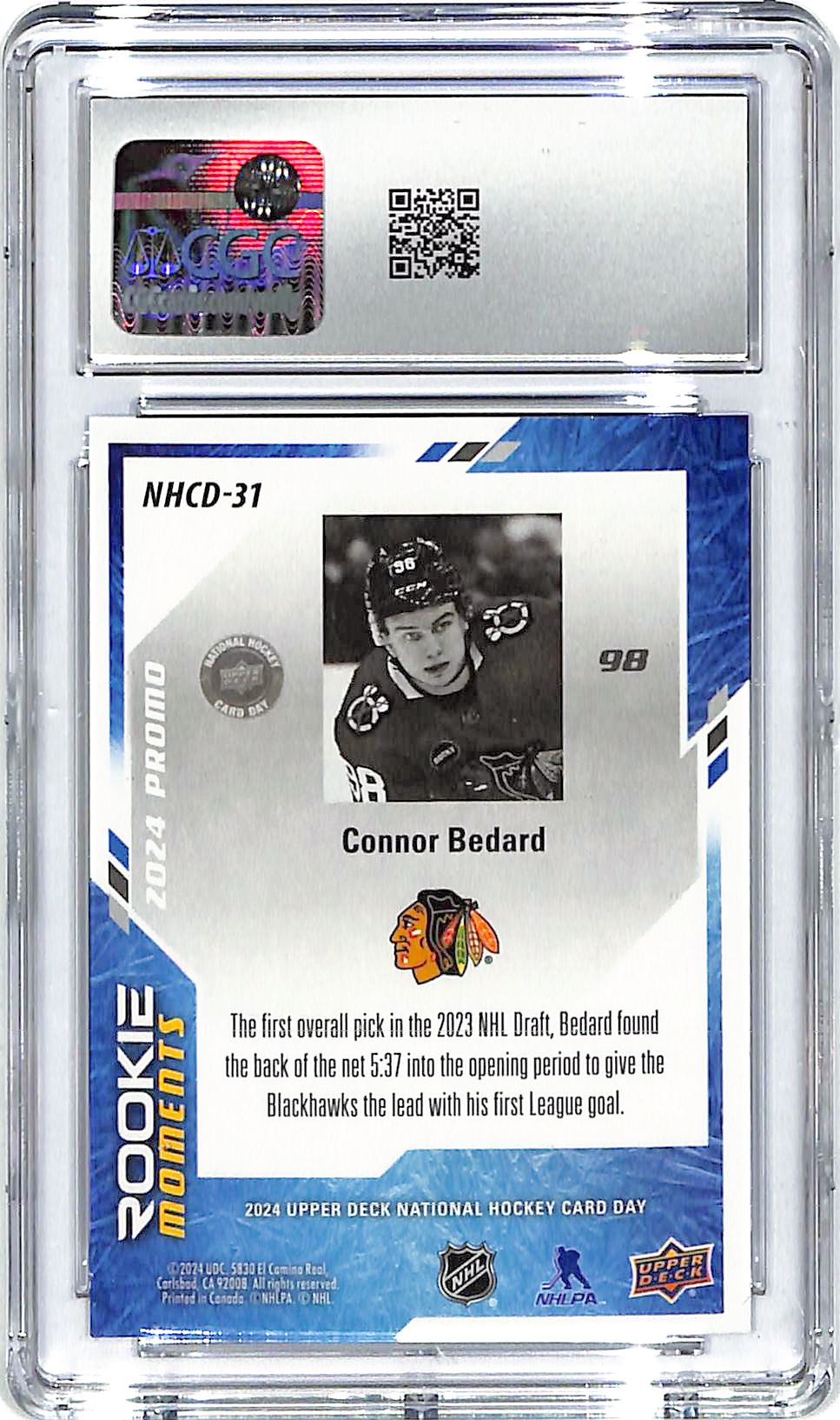 2024 Connor Bedard Upper Deck National Card Day #NHCD-31 CGC Gem Mint 10