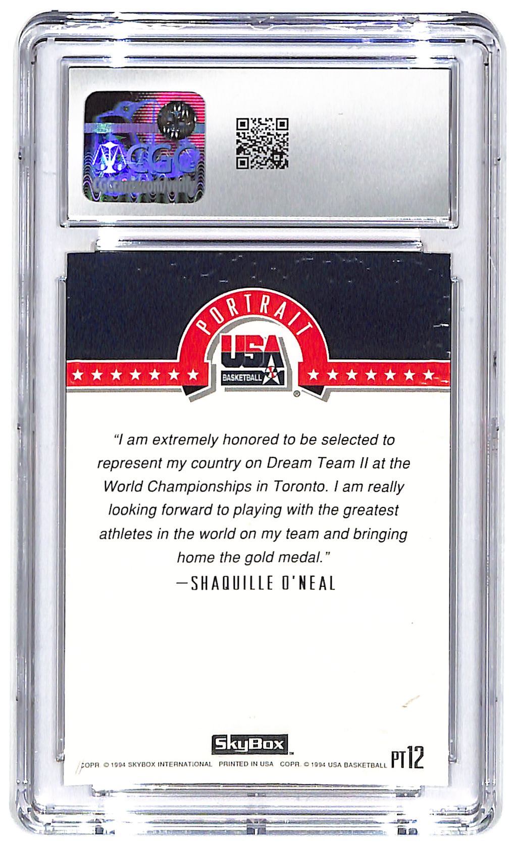1994 Shaquille O'Neal Skybox USA Portraits #PT12 CGC Mint 9