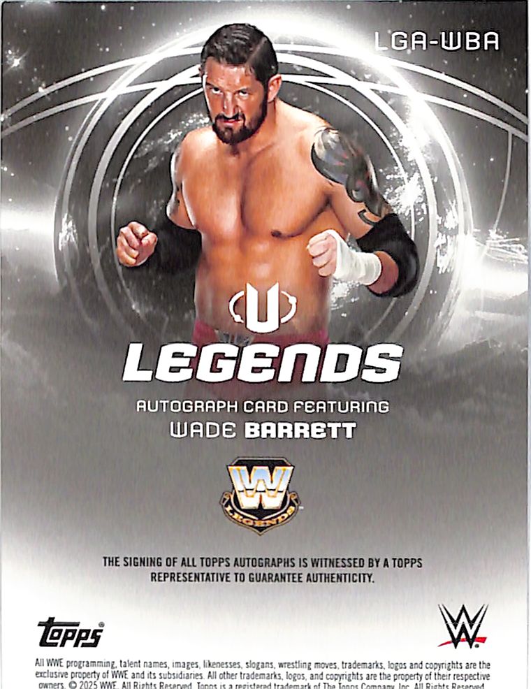 2025 Topps Universe WWE Wade Barrett Auto Autograph Legends Green /99