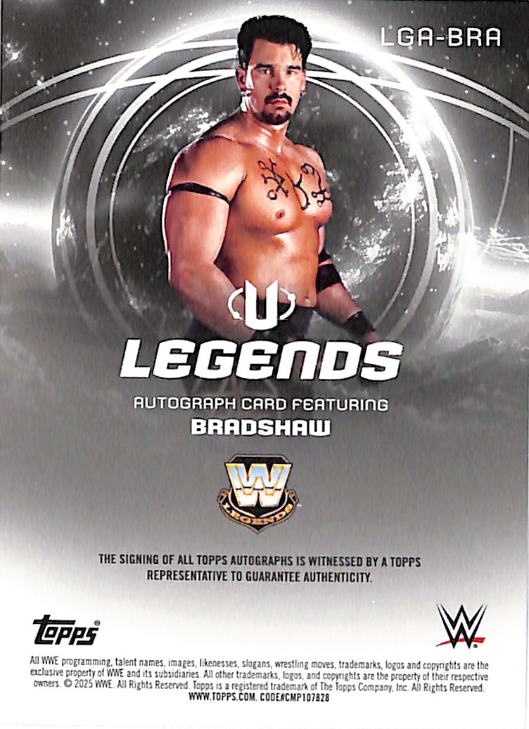 2025 Topps Universe WWE Bradshaw Legends Auto Autograph Green /99