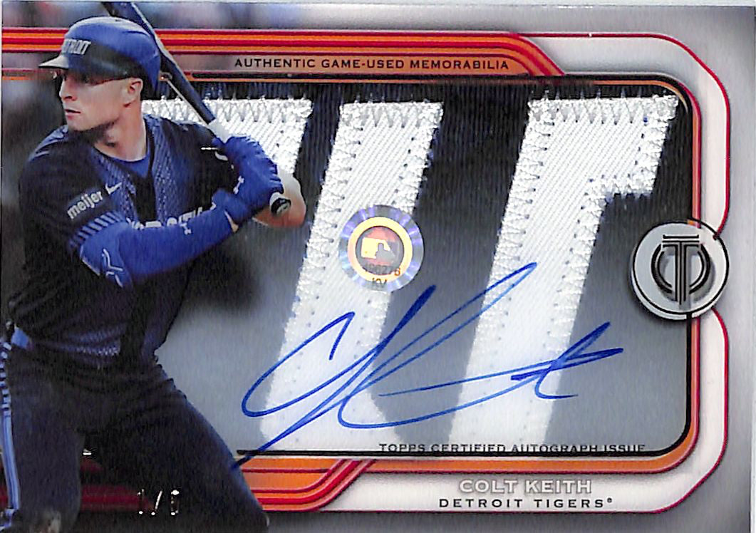 2026 Topps Tribute Colt Keith Auto Autograph Name Patch Jersey Red /5 Tigers Prime