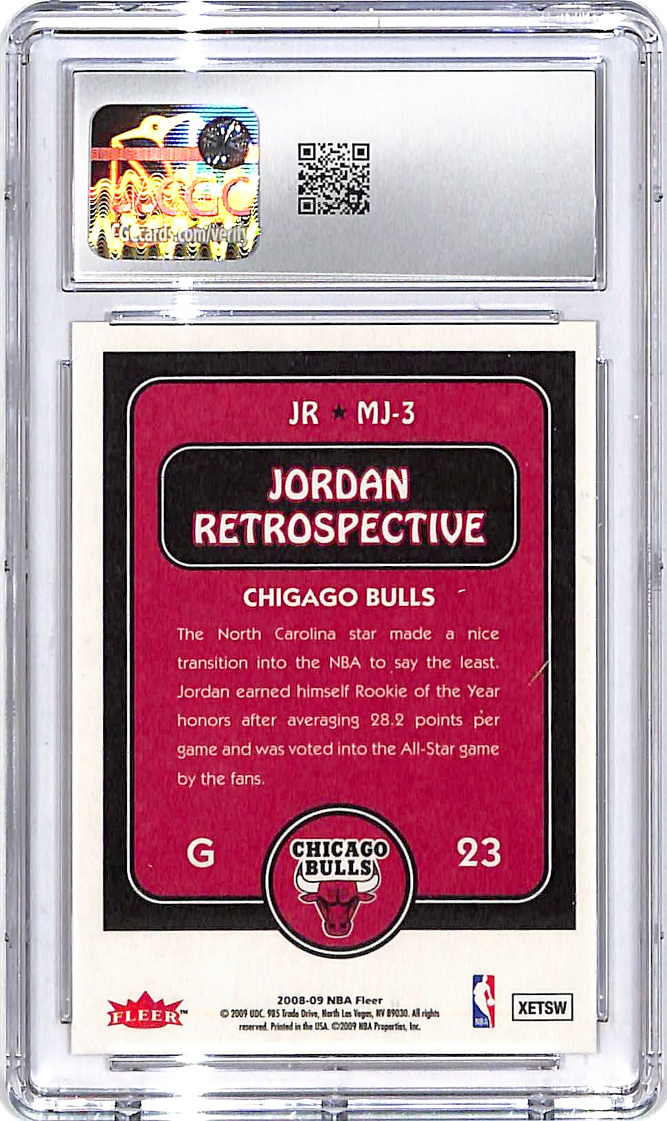 2008-09 Fleer Michael Jordan Retrospective CGC 9.5 Bulls