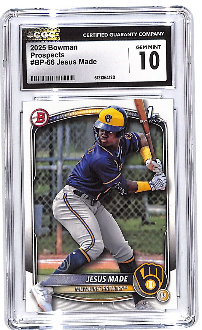 2025 Bowman Jesus Made Prospects Rookie RC CGC 10 Brewers