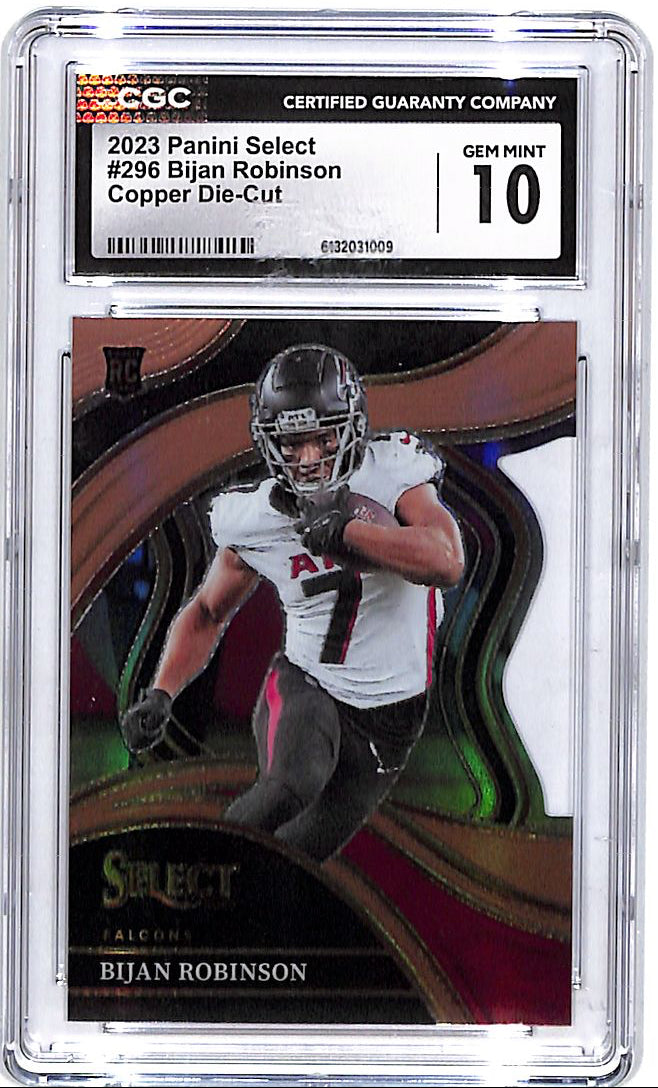 2023 Select Bijan Robinson Rookie RC Copper Die Cut /299 CGC 10 Falcons