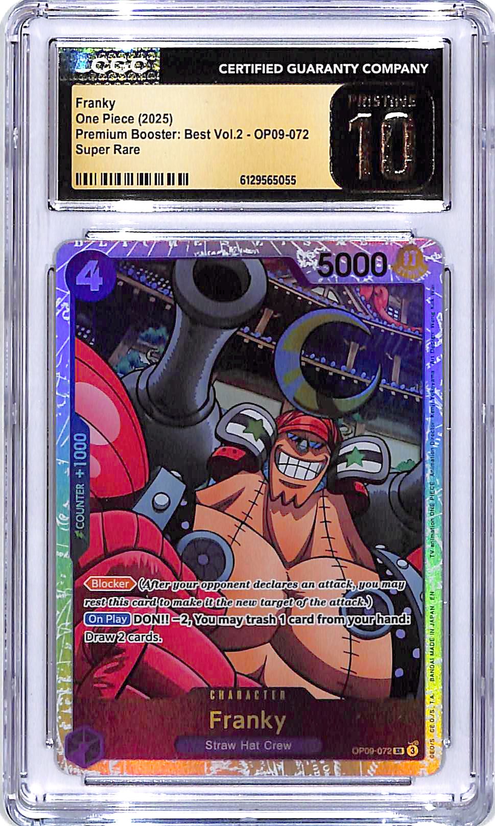 One Piece Premium Booster Best Vol 2 OP09 Franky 072 CGC 10 Pristine