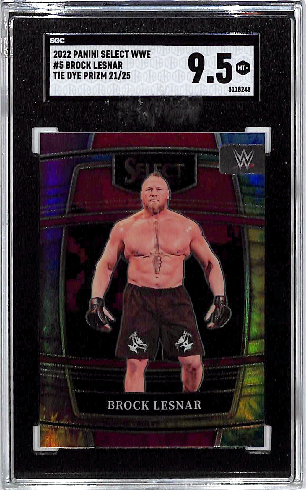 2022 Select WWE Brock Lesnar Tie Dye /25 SGC 9.5