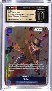 One Piece PC Best Selection Vol 4 OP10 Sabo 049 Alternate Art CGC 10 Pristine