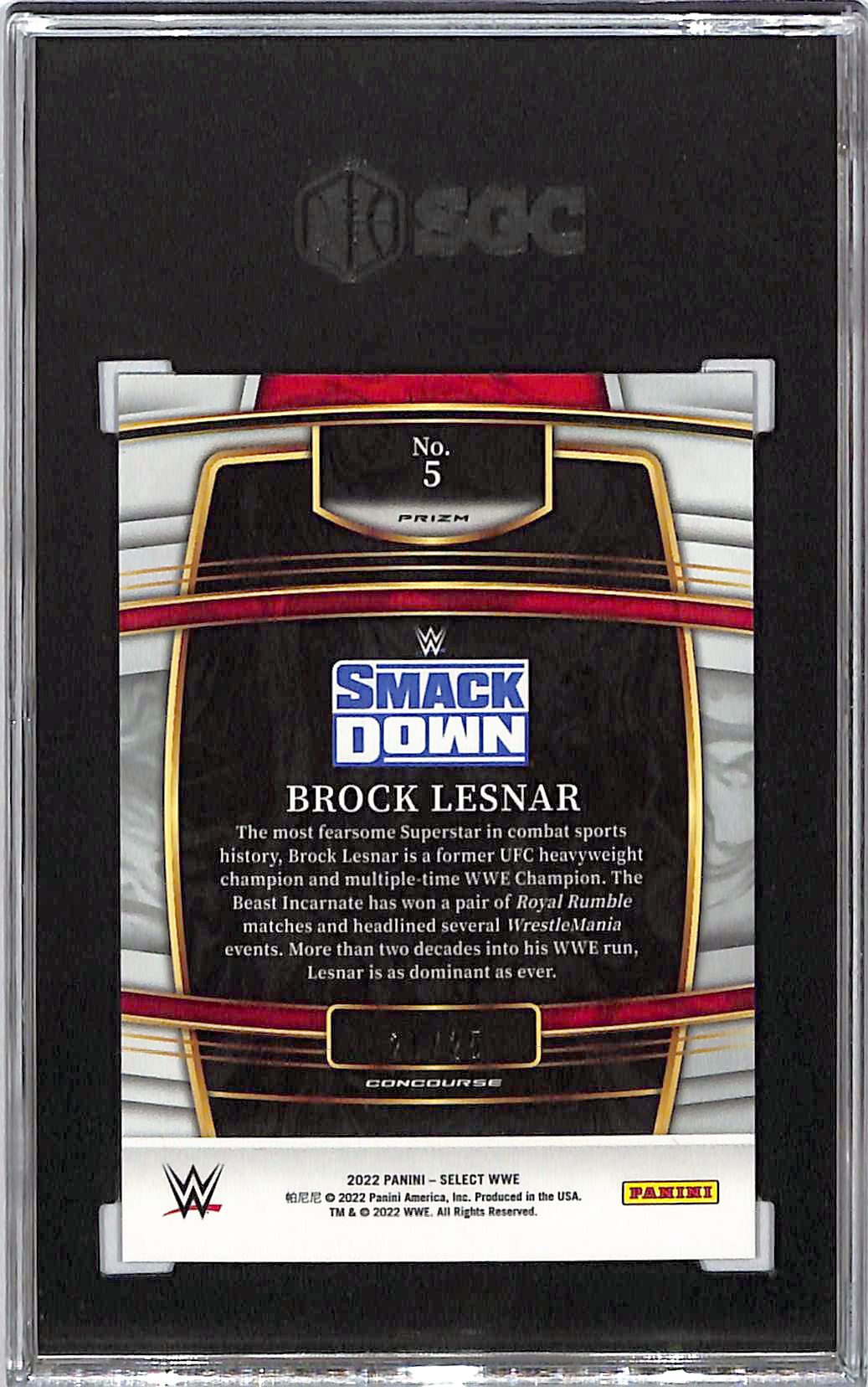 2022 Select WWE Brock Lesnar Tie Dye /25 SGC 9.5
