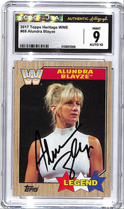 2017 Topps Heritage WWE Alundra Blayze Auto Autograph Signed CGC JSA Authentic 9