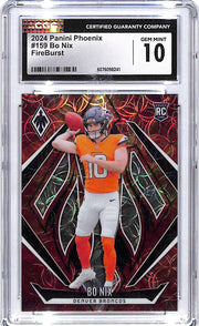2024 Phoenix Bo Nix Rookie RC FireBurst /350 CGC 10 Broncos
