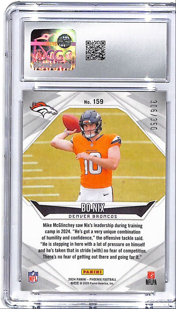 2024 Phoenix Bo Nix Rookie RC FireBurst /350 CGC 10 Broncos