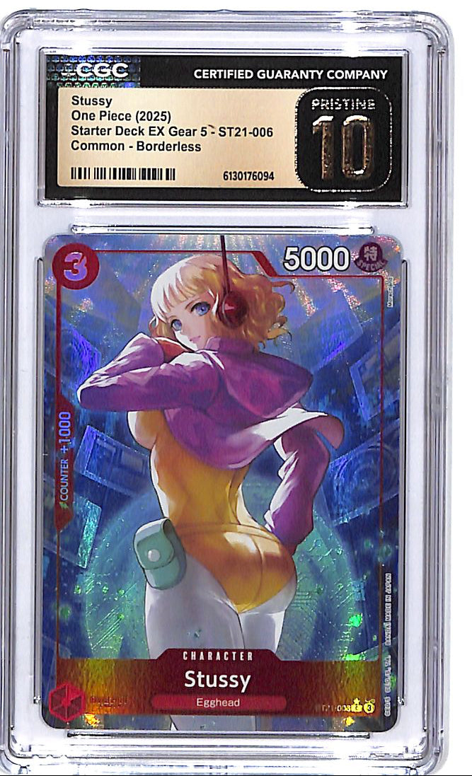 One Piece Starter Deck EX Gear 5 ST21 Stussy 006 Borderless CGC 10 Pristine