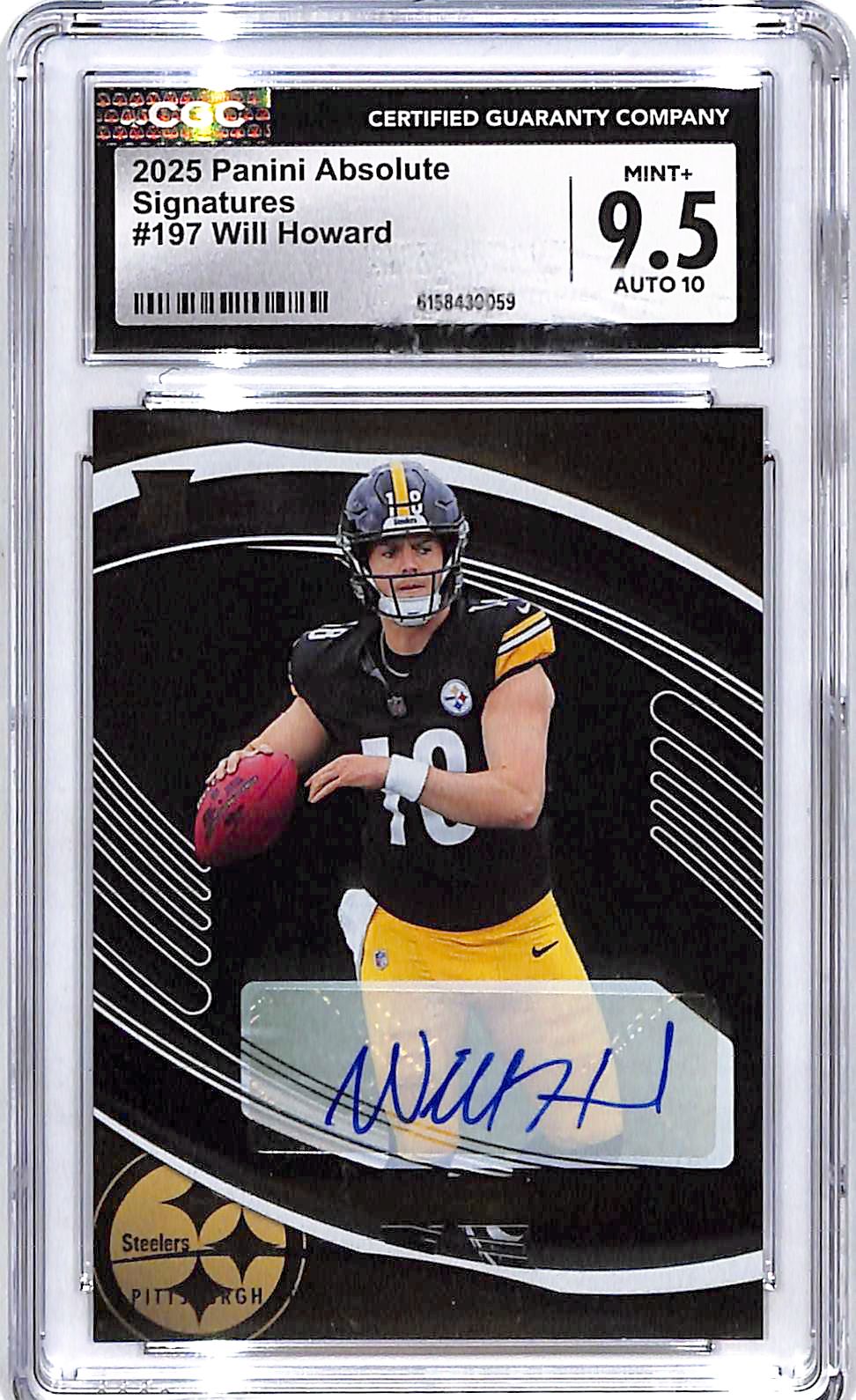 2025 Absolute Will Howard Auto Autograph Signatures Rookie RC CGC 9.5 Steelers