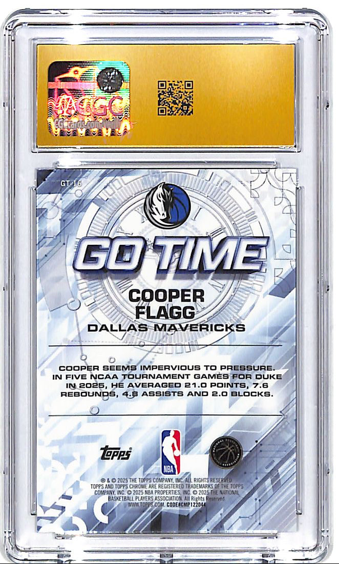 2025-26 Topps Chrome Cooper Flagg Go Time Rookie RC CGC 10 Pristine