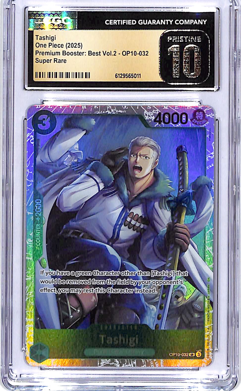 One Piece Premium Booster Best Vol 2 OP10 Tashigi 032 CGC 10 Pristine