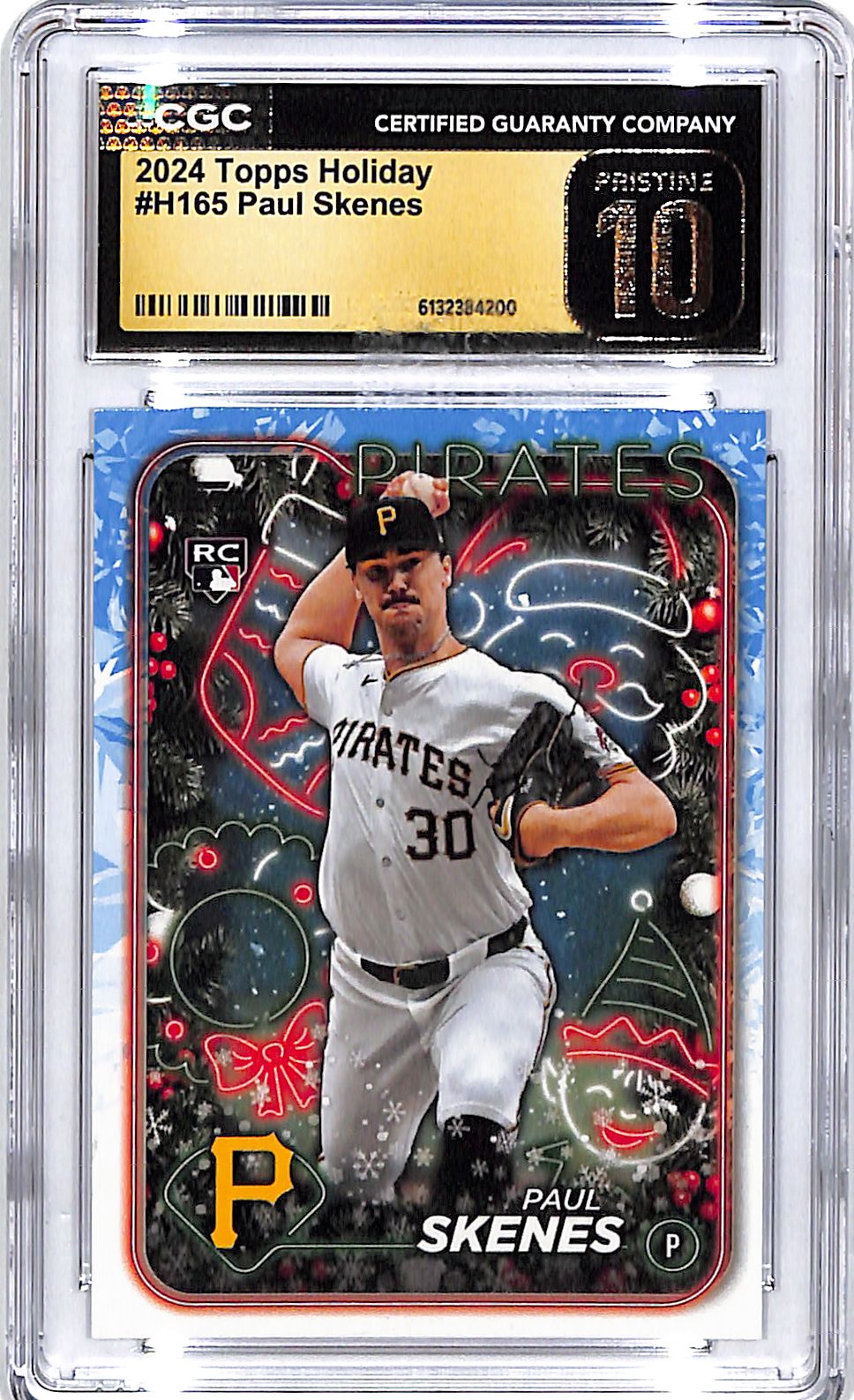 2024 Topps Holiday Paul Skenes Rookie RC H165 CGC 10 Pristine Pirates