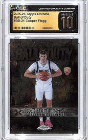 2025-26 Topps Chrome Cooper Flagg Ball of Duty Rookie RC CGC 10 Pristine Mavericks